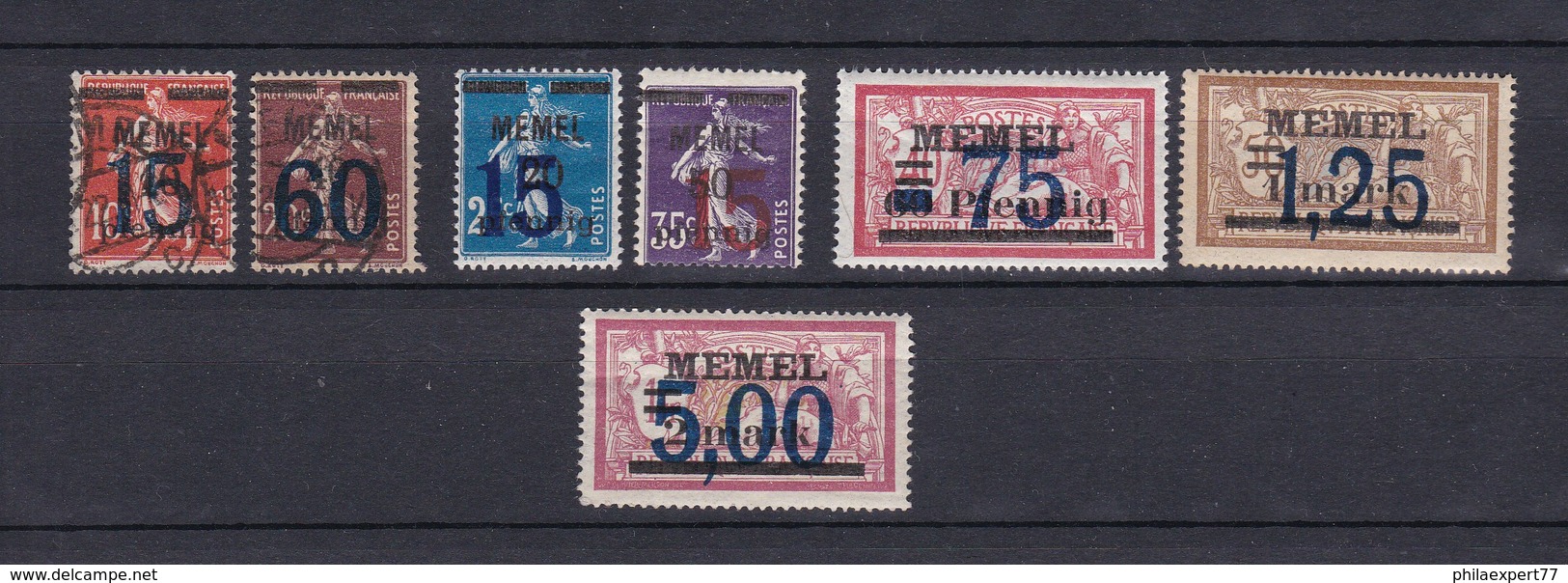 Memelgebiet - 1921/22 - Michel Nr. 34/35+47/48+49/51  - Gest./Ungebr./Postfrisch - Memelgebiet 1923