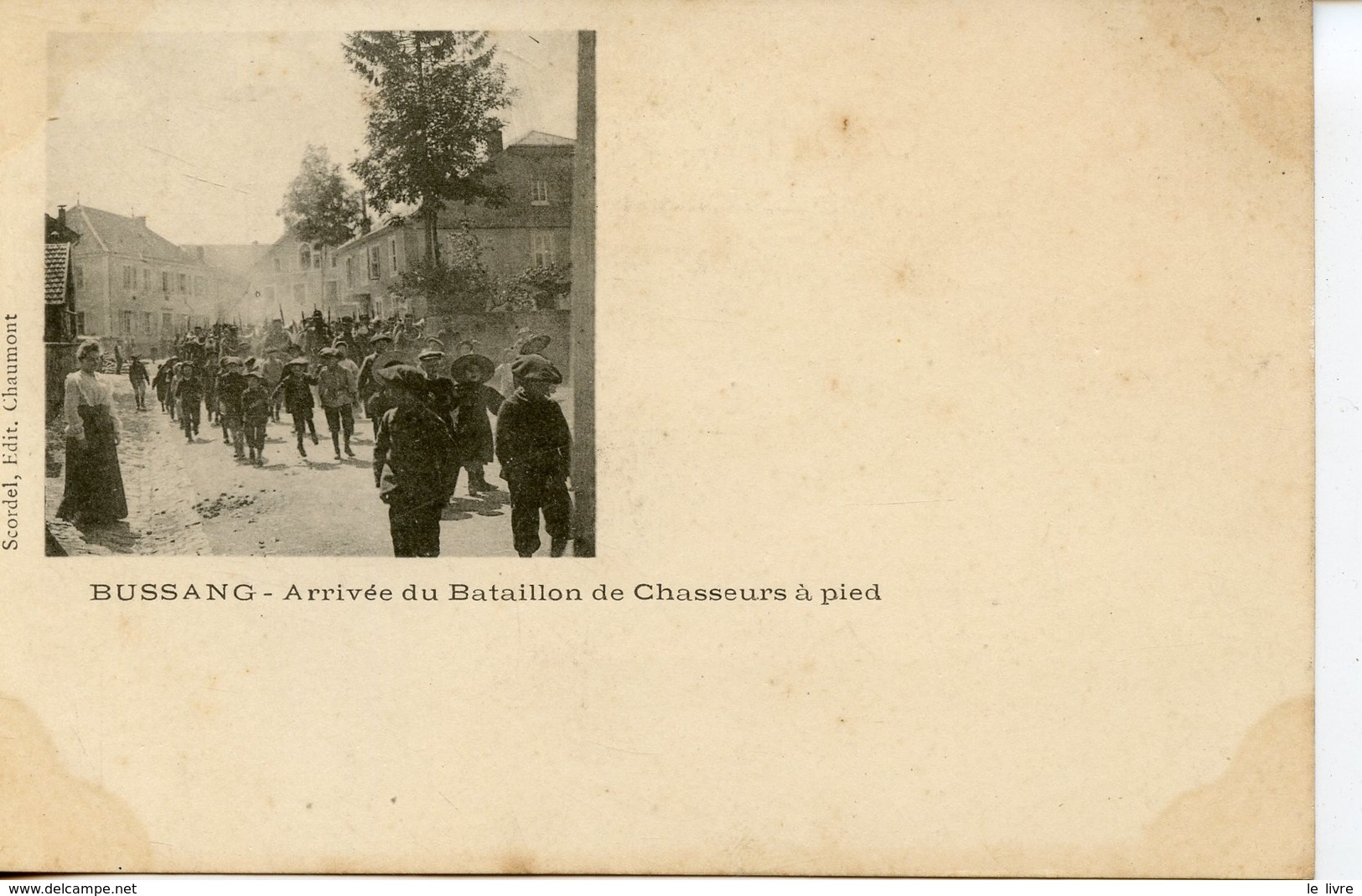 1660. CPA 88 BUSSANG. ARRIVEE DU BATAILLON DE CHASSEURS A PIED - Bussang