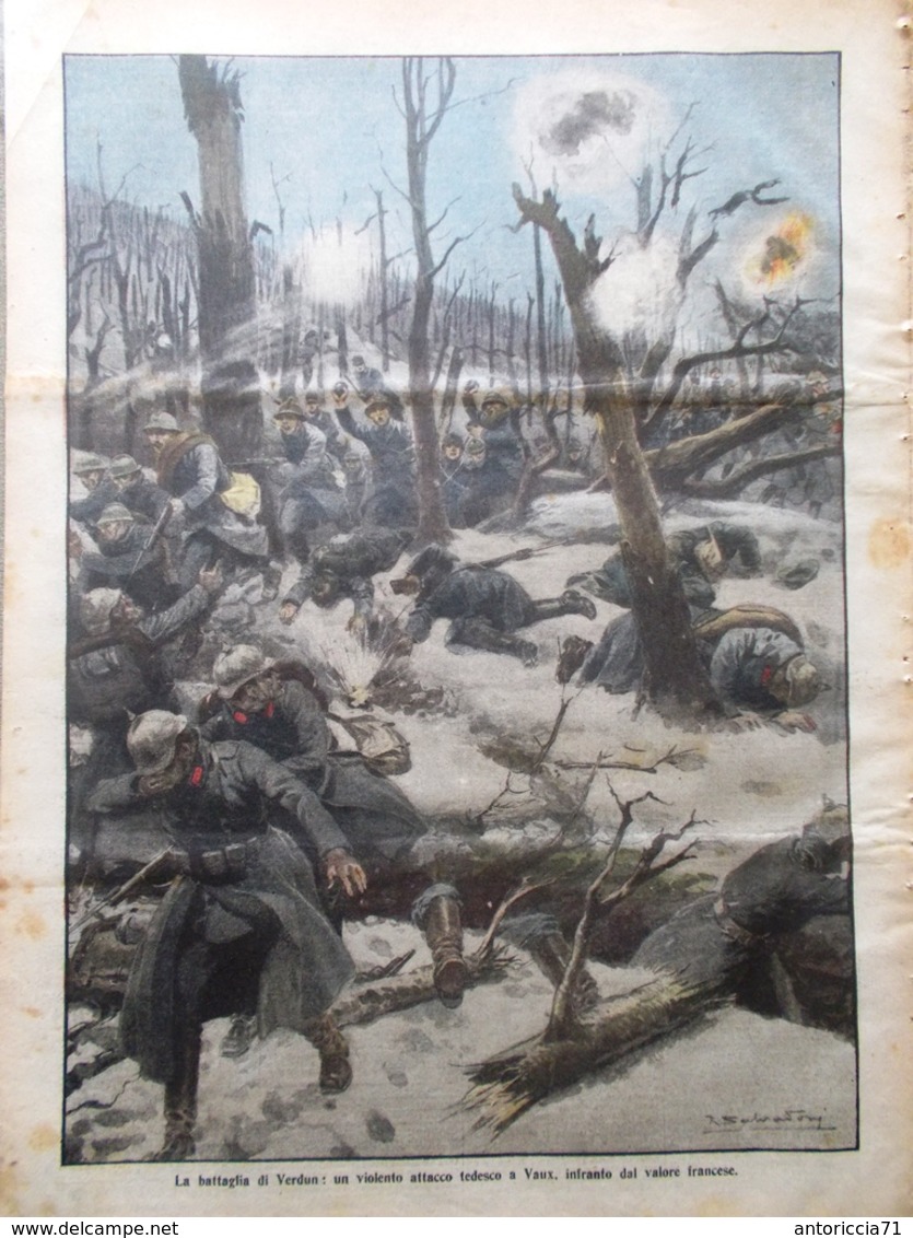 La Domenica Del Corriere 26 Marzo 1916 WW1 Battaglia Di Verdun Lubiana Venezia - Weltkrieg 1914-18