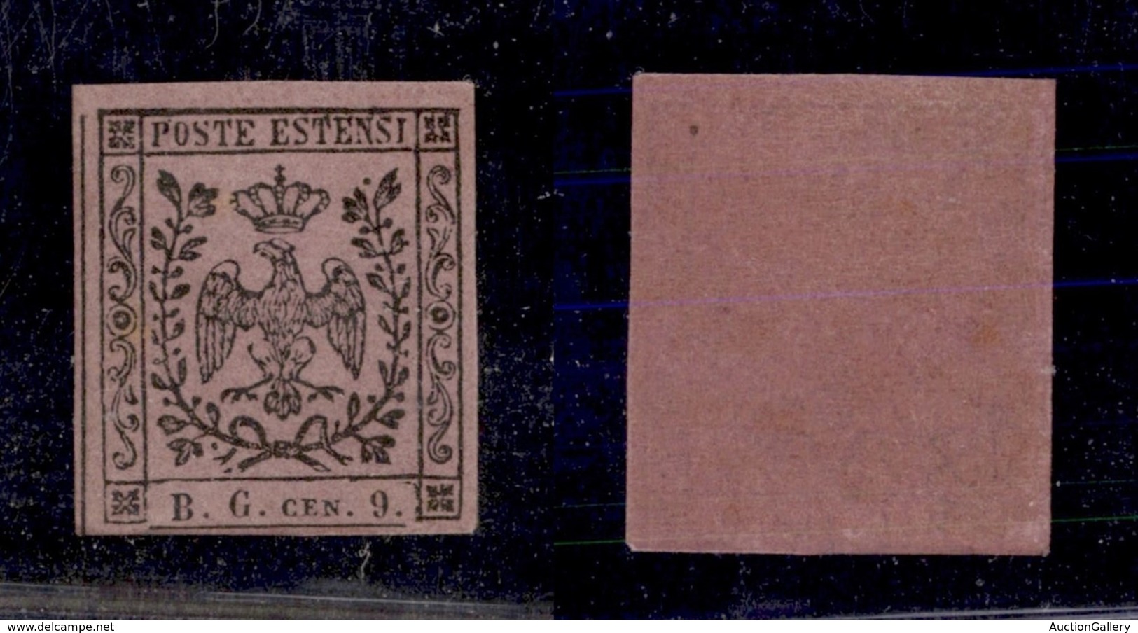 ANTICHI STATI ITALIANI - MODENA - 1853 - Segnatasse - 9 Cent (2) - Gomma Originale - Cert. AG (1.500) - Andere & Zonder Classificatie