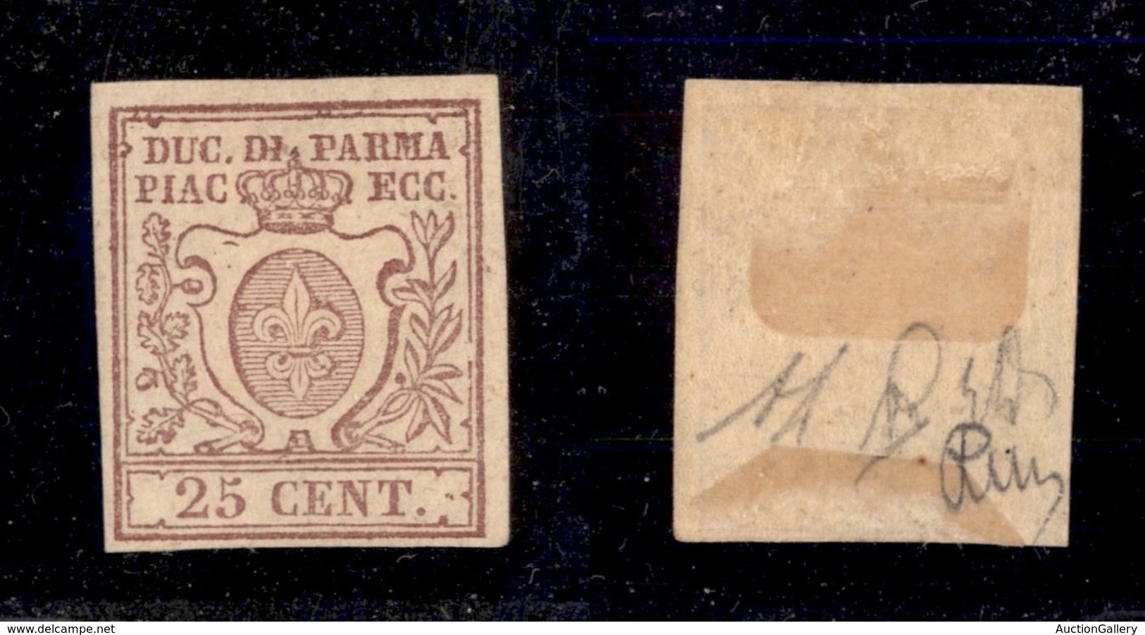 ANTICHI STATI ITALIANI - PARMA - 1857 - 25 Cent (10) Gomma Originale - Diena (1.500) - Autres & Non Classés