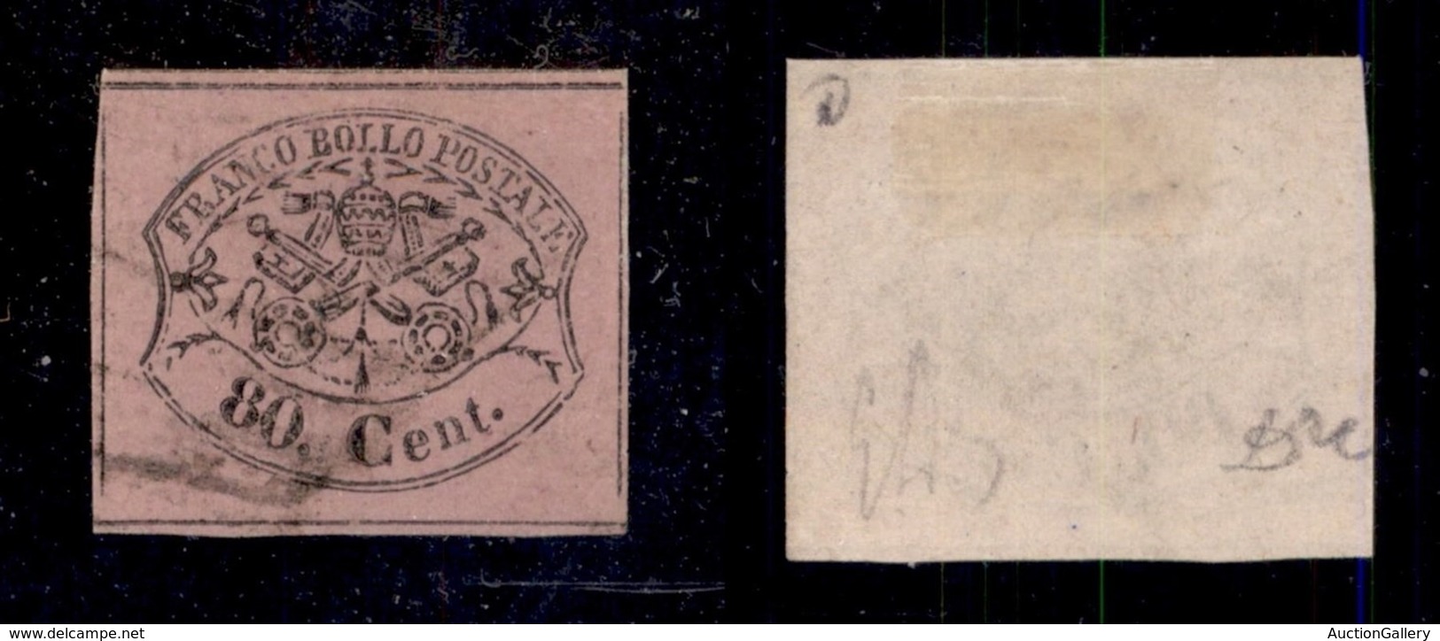 ANTICHI STATI ITALIANI - STATO PONTIFICIO - 1867 - 80 Cent (20) - Usato - Diena (850) - Autres & Non Classés