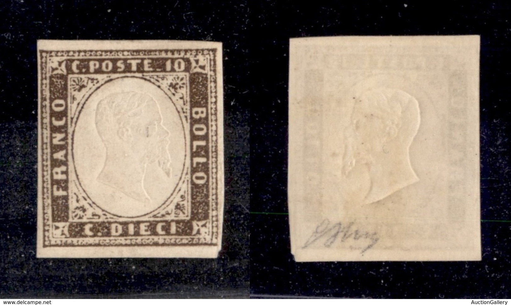 ANTICHI STATI ITALIANI - SARDEGNA - 1858 - 10 Cent (14) - Gomma Originale - Oliva (2.200) - Other & Unclassified