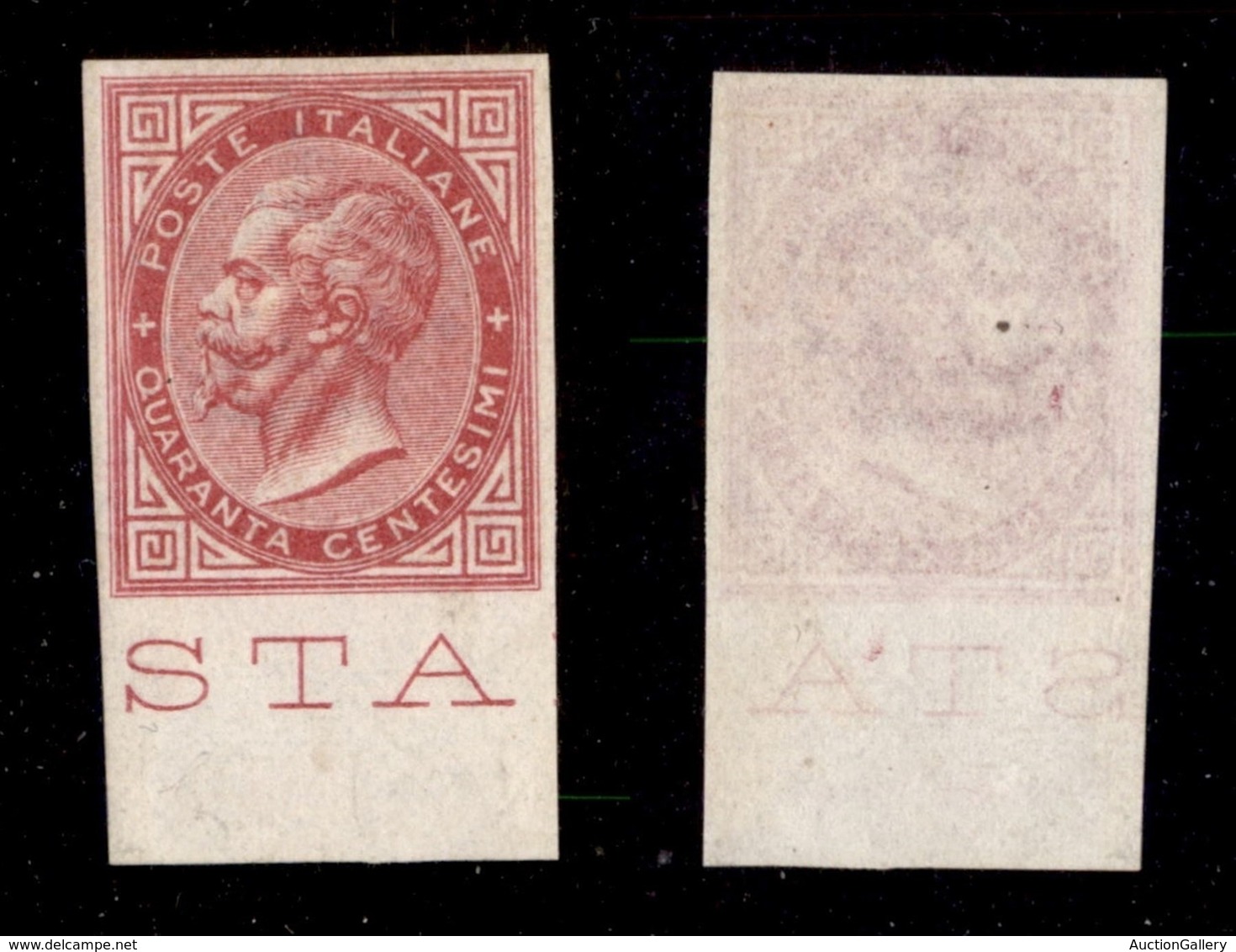 REGNO - POSTA ORDINARIA - 1866 - Prova D'Archivio - 40 Cent (P20) Bordo Foglio - Gomma Integra - Other & Unclassified