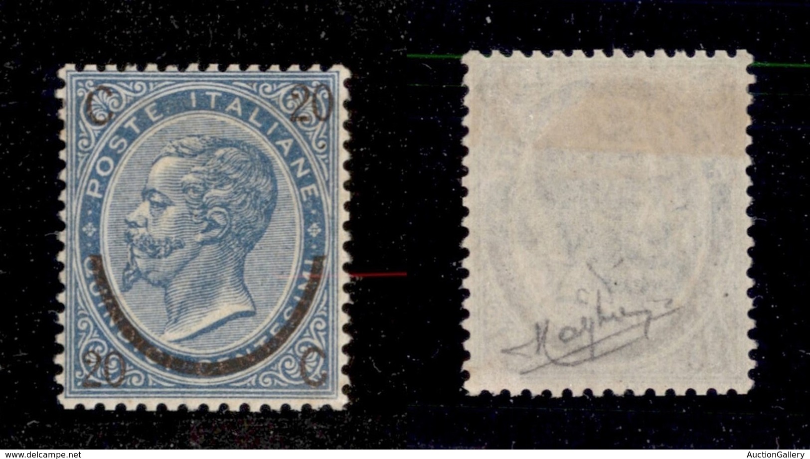 REGNO - POSTA ORDINARIA - 1865 - 20 Cent Su 15 (25) - Gomma Originale - Cert. Raybaudi (500) - Other & Unclassified