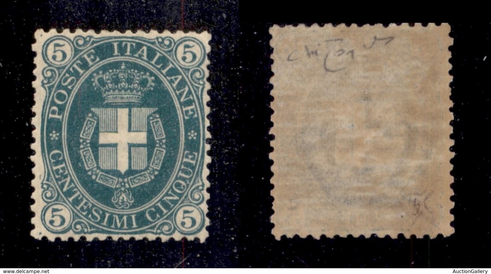 REGNO - POSTA ORDINARIA - 1889 - 5 Cent Stemma (44) - Gomma Integra - Ottimamente Centrato - Cert. Raybaudi - Other & Unclassified