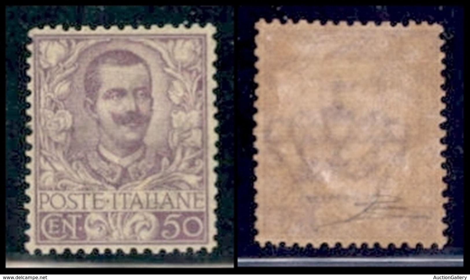 REGNO - POSTA ORDINARIA - 1901 - 50 Cent Floreale (76) - Ben Centrato - Gomma Originale - Cert Diena (3800) - Autres & Non Classés