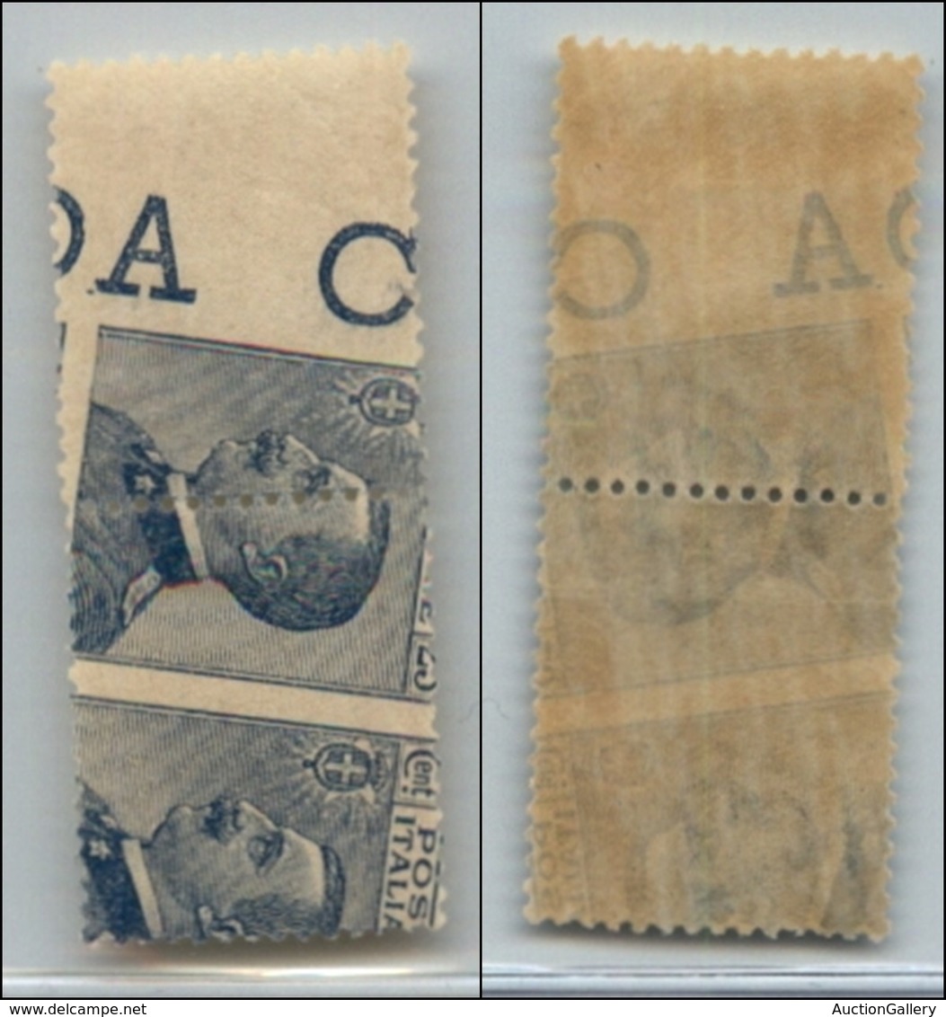 REGNO - POSTA ORDINARIA - 1908 - 25 Cent Michetti (83nd) -  Coppia Orizzontale Con Dentellatura Ruotata In Senso Antiora - Autres & Non Classés