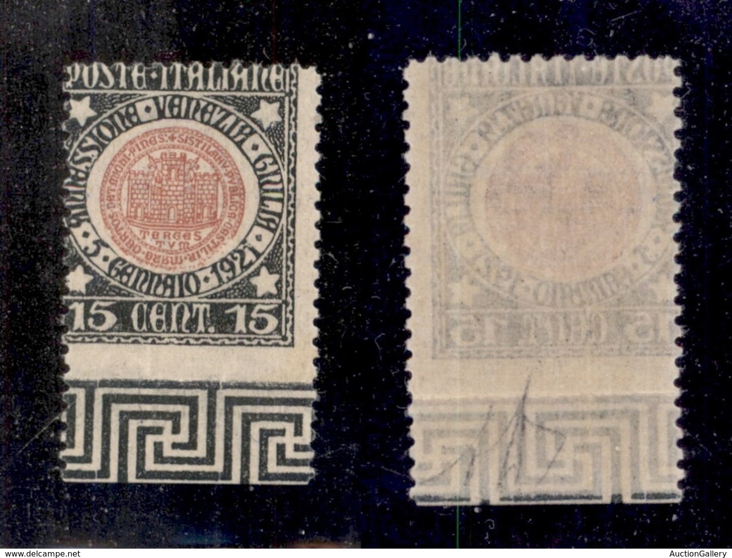 REGNO - POSTA ORDINARIA - 1921 - Venezia Giulia - 15 Cent (113d) Non Dentellato In Basso - Gomma Integra - Diena (570) - Autres & Non Classés