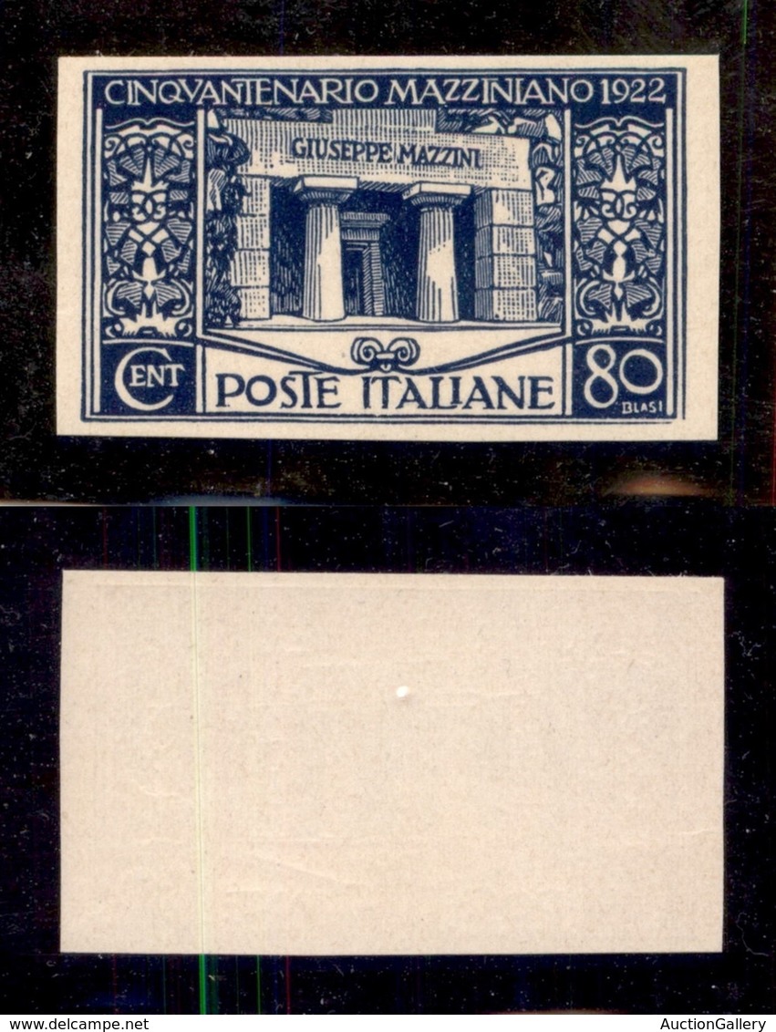 REGNO - POSTA ORDINARIA - 1922 - Prove - 80 Cent Mazzini (P130) Su Cartoncino Patinato - Sempre Senza Gomma (800) - Other & Unclassified