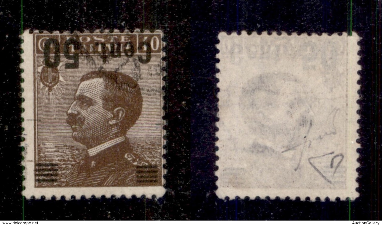 REGNO - POSTA ORDINARIA - 1923 - 50 Cent Su 40 (139a) Usato Con Soprastampa Capovolta - Fiecchi + Diena (850) - Autres & Non Classés