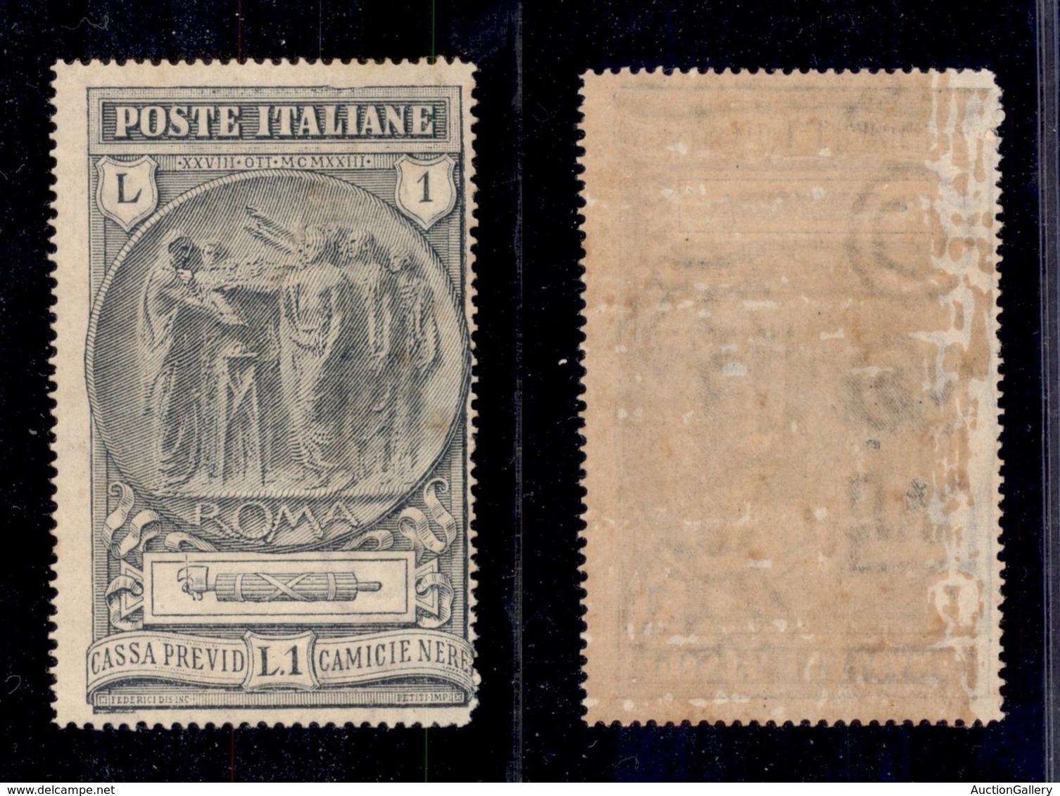 REGNO - POSTA ORDINARIA - 1923 - Camicie Nere - 1 Lira (149) - Filigrana Lettere (TESOR - 12/10) Laterale - Gomma Integr - Autres & Non Classés