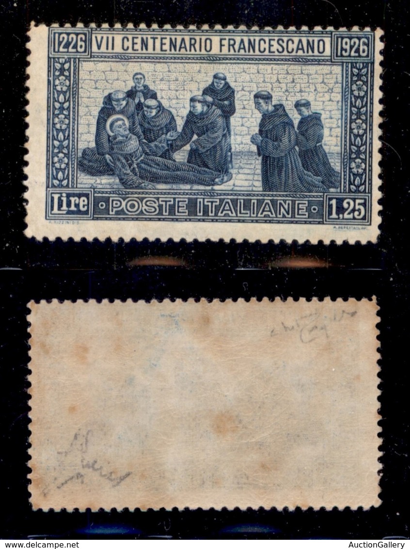 REGNO - POSTA ORDINARIA - 1926 - 1,25 Lire S.Francesco (196-dentellato 13) - Gomma Integra Con Lievi Ingiallimenti - Da  - Autres & Non Classés