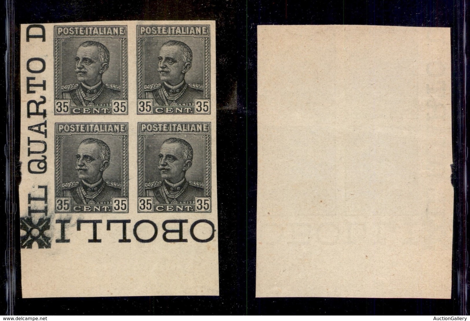 REGNO - POSTA ORDINARIA - 1929 - Prova Di Macchina - 35 Cent Parmeggiani (241) - Quartina Angolare - Sempre Senza Gomma - Other & Unclassified