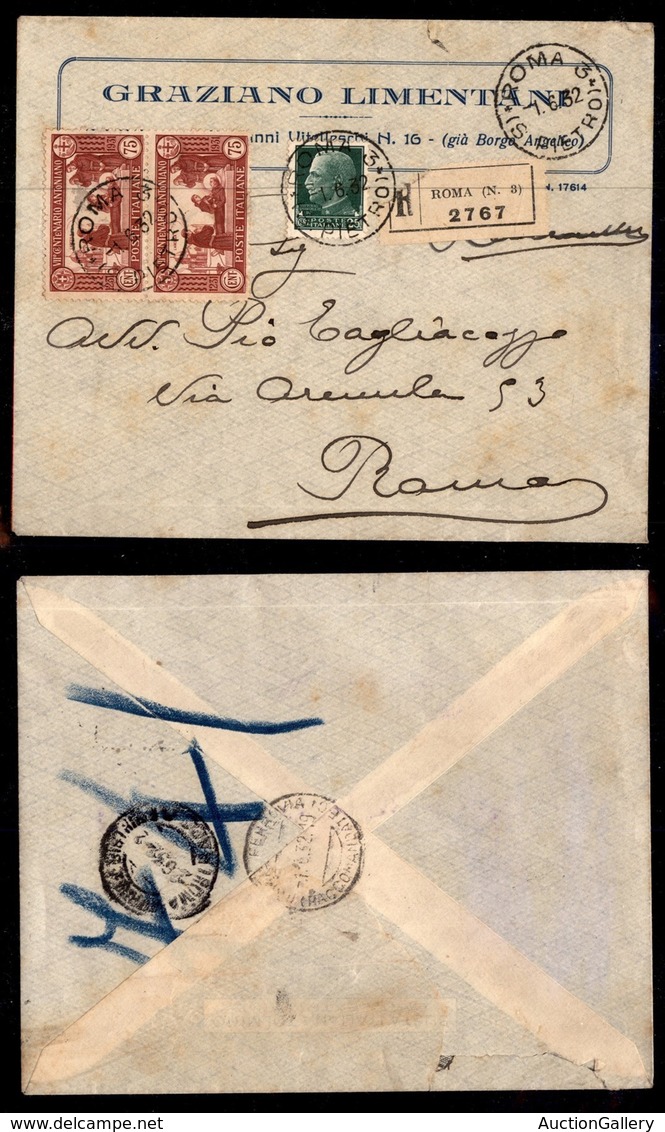 REGNO - POSTA ORDINARIA - 25 Cent Imperiale (248) + Coppia Del 75 Cent S.Antonio (299 - Dentellato 12) - Raccomandata Da - Autres & Non Classés