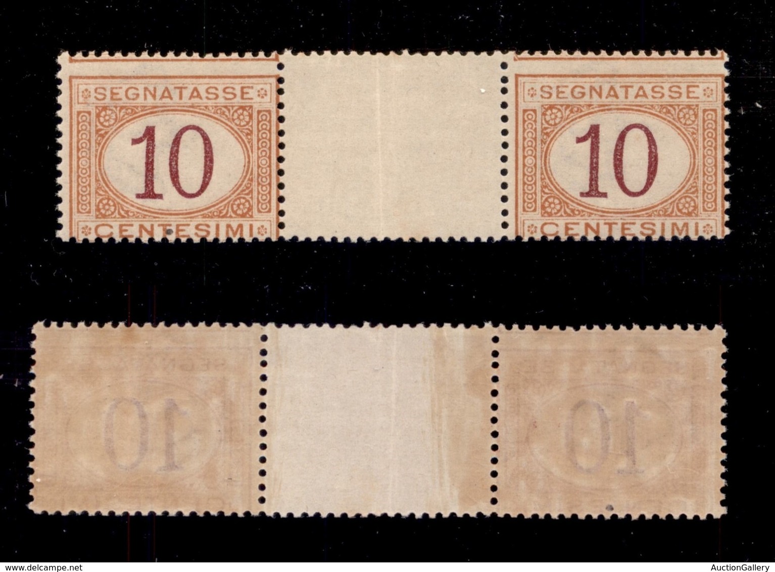 REGNO - SEGNATASSE - 1890 - 10 Cent (21) - Coppia Con Interspazio Al Centro - Gomma Integra (1.650) - Autres & Non Classés