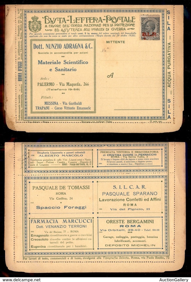 REGNO - B.L.P - 15 Cent (14C - Rossa) Con Macchia Tipografica Sotto B (non Catalogato) - Busta Speciale (41 Nazionale) P - Autres & Non Classés