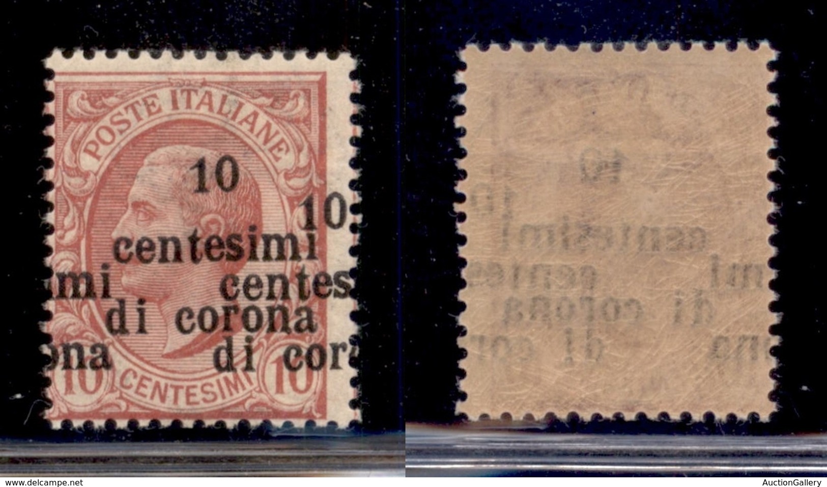 OCCUPAZIONI I GUERRA MONDIALE - TRENTO E TRIESTE - 1919 - 10 Cent Su 10 (4baf) Con Doppia Soprastampa (una A Cavallo) -  - Other & Unclassified