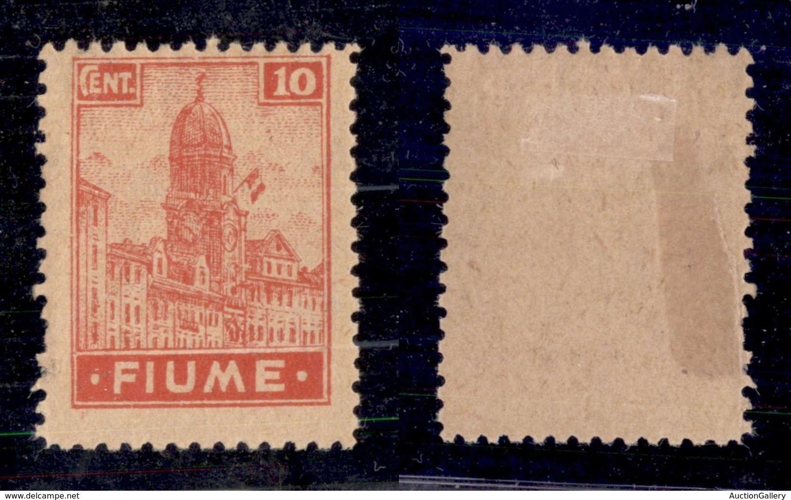 OCCUPAZIONI I GUERRA MONDIALE - FIUME - 1919 - 10 Cent (35/I-carta A) Dentellato 10 1/2 - Gomma Originale (3.250) - Autres & Non Classés