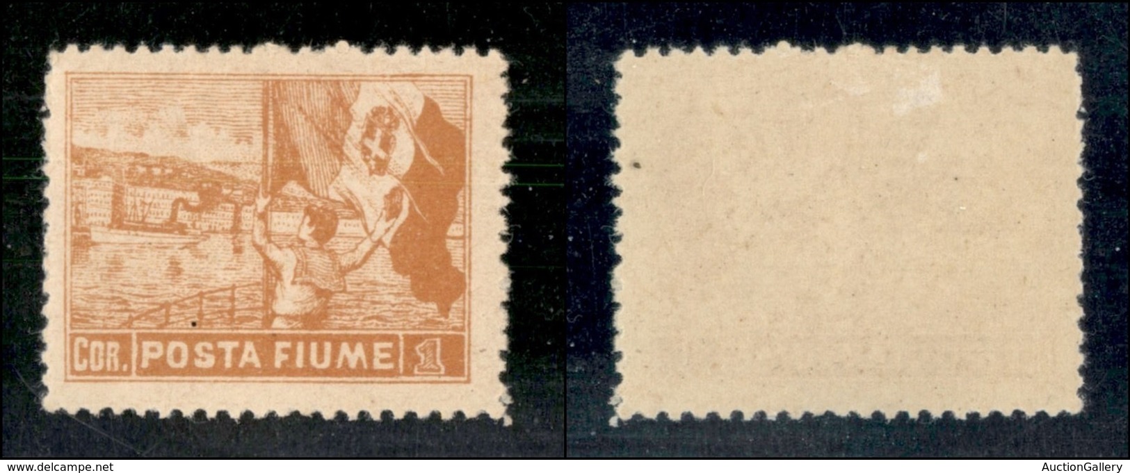 OCCUPAZIONI I GUERRA MONDIALE - FIUME - 1919 - Non Emessi - 1 Corona (58/II Varietà) - Dentellato 12 1/2 X 13 - Gomma Or - Other & Unclassified