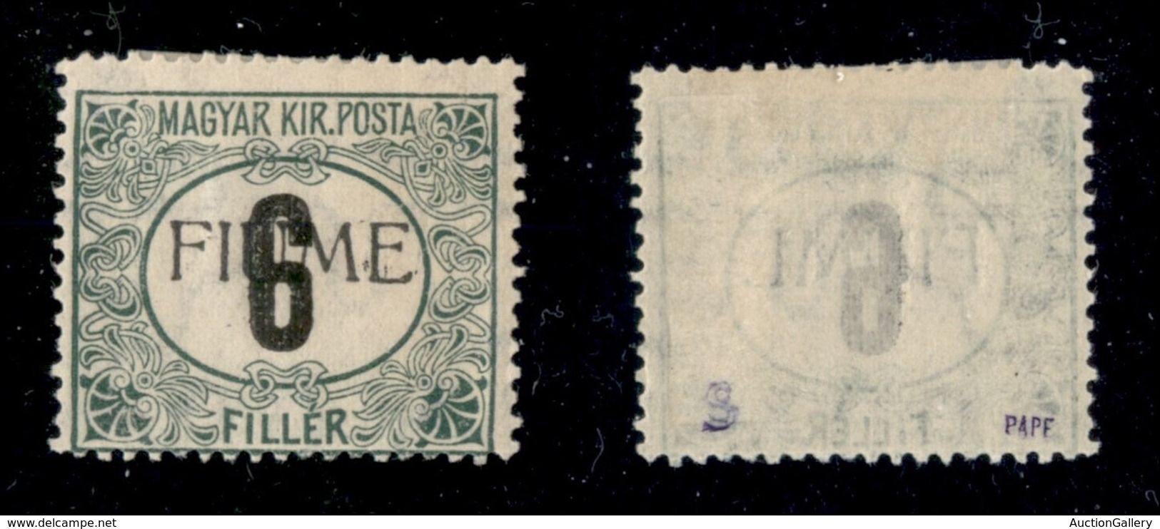 OCCUPAZIONI I GUERRA MONDIALE - FIUME - 1918 - 6 Filler (C1) - Gomma Originale - Timbrino Di Garanzia PAPE (700) - Other & Unclassified