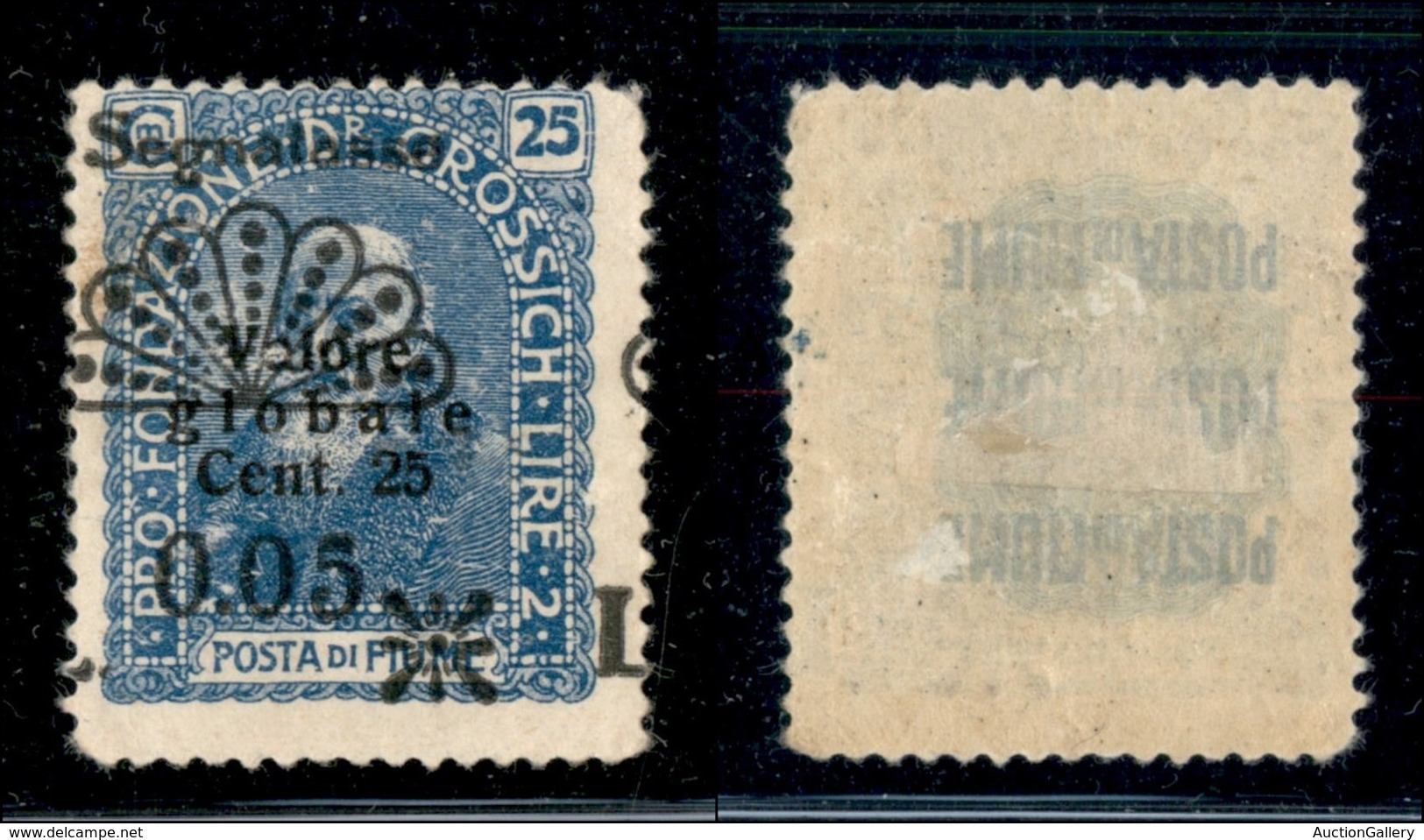 OCCUPAZIONI I GUERRA MONDIALE - FIUME - 1921 - 0.05 Su 25 Cent (27a Varietà S) - L A Cavallo - Gomma Originale - Non Cat - Andere & Zonder Classificatie