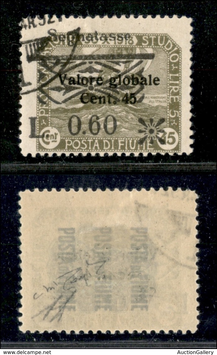 OCCUPAZIONI I GUERRA MONDIALE - FIUME - 1921 - 0.60 Su 45 Cent (34) - Usato - Diena + Raybaudi (1600) - Other & Unclassified