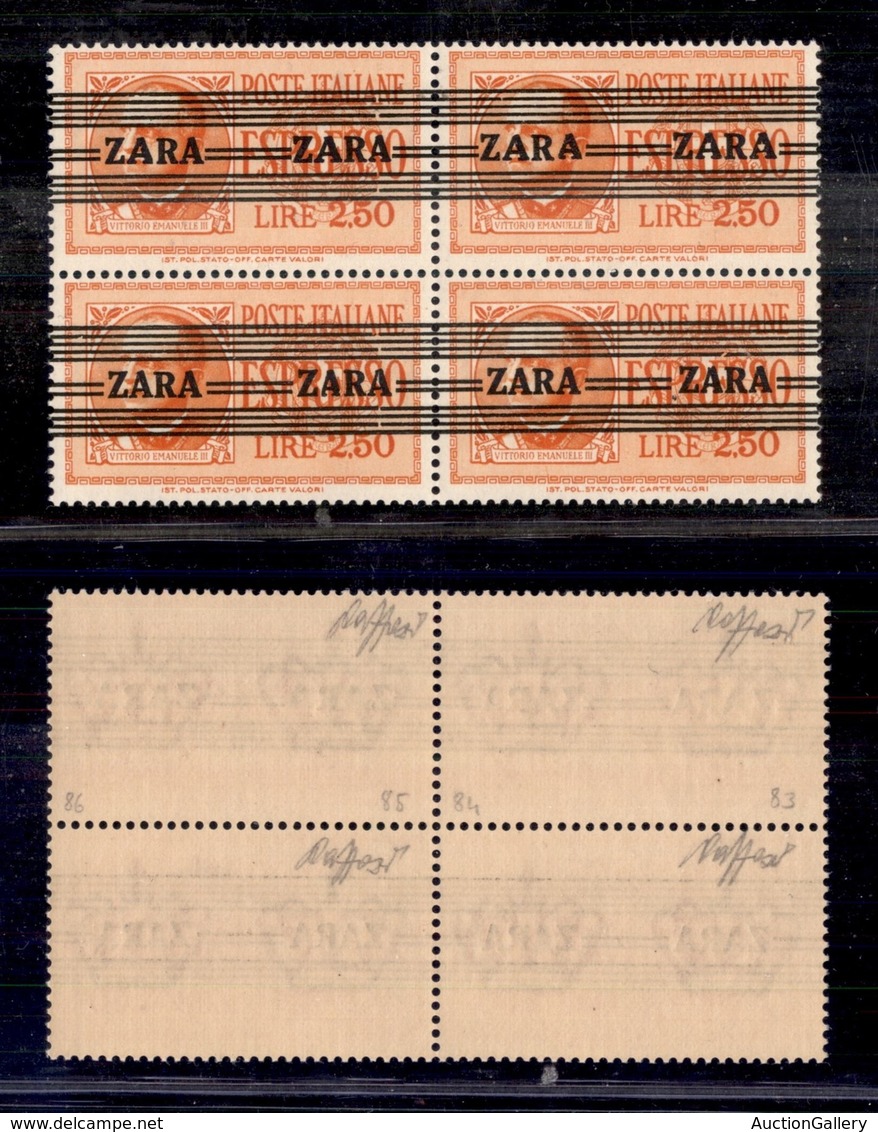 OCCUPAZIONI STRANIERE DI TERRITORI ITALIANI - OCCUPAZIONE TEDESCA - ZARA - 1943 - 2.50 Lire (4) In Quartina Di Tipi Dive - Autres & Non Classés