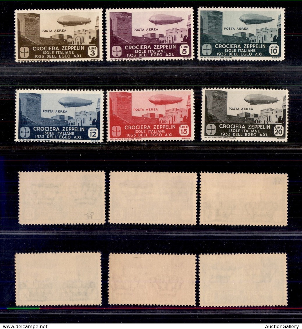 COLONIE - EGEO - EMISSIONI GENERALI - 1933 - Zeppelin (22/27) - Serie Completa - Gomma Integra (2.500) - Autres & Non Classés