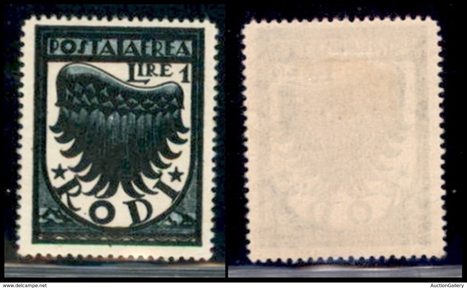 COLONIE - EGEO - EMISSIONI GENERALI - 1934 - 1 Lira Ala (32A) - Gomma Originale - Cert. AG (1.500) - Sonstige & Ohne Zuordnung