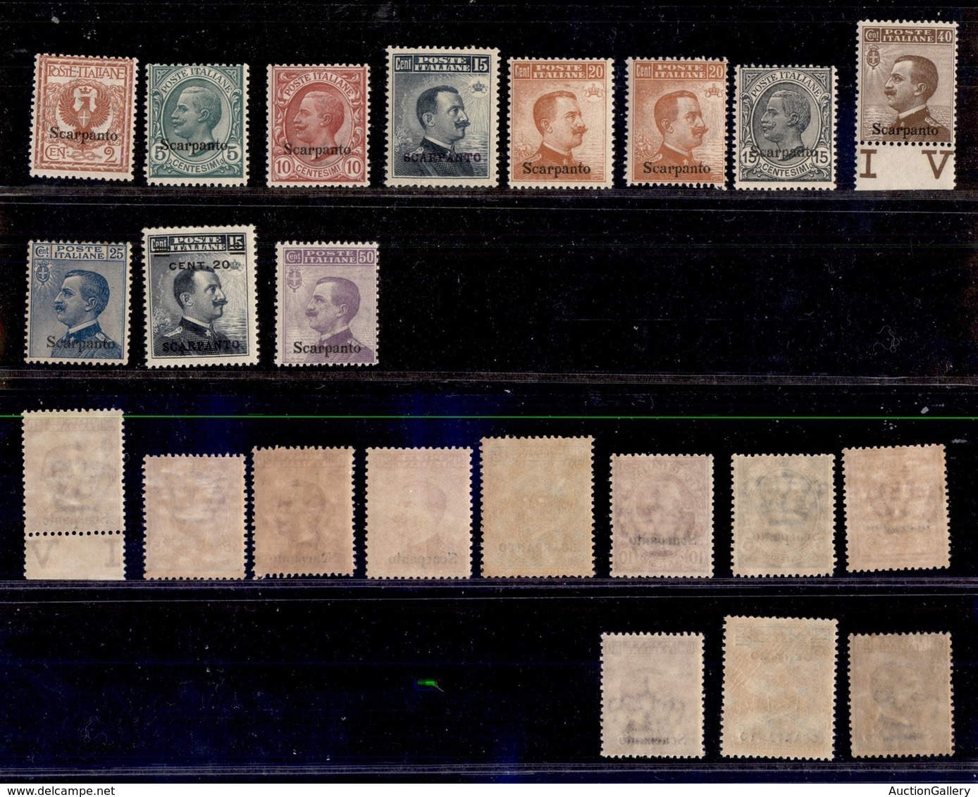 COLONIE - EGEO - SCARPANTO - 1911/1922 - Soprastampati (1/11) - Serie Completa - Gomma Integra (1120) - Sonstige & Ohne Zuordnung