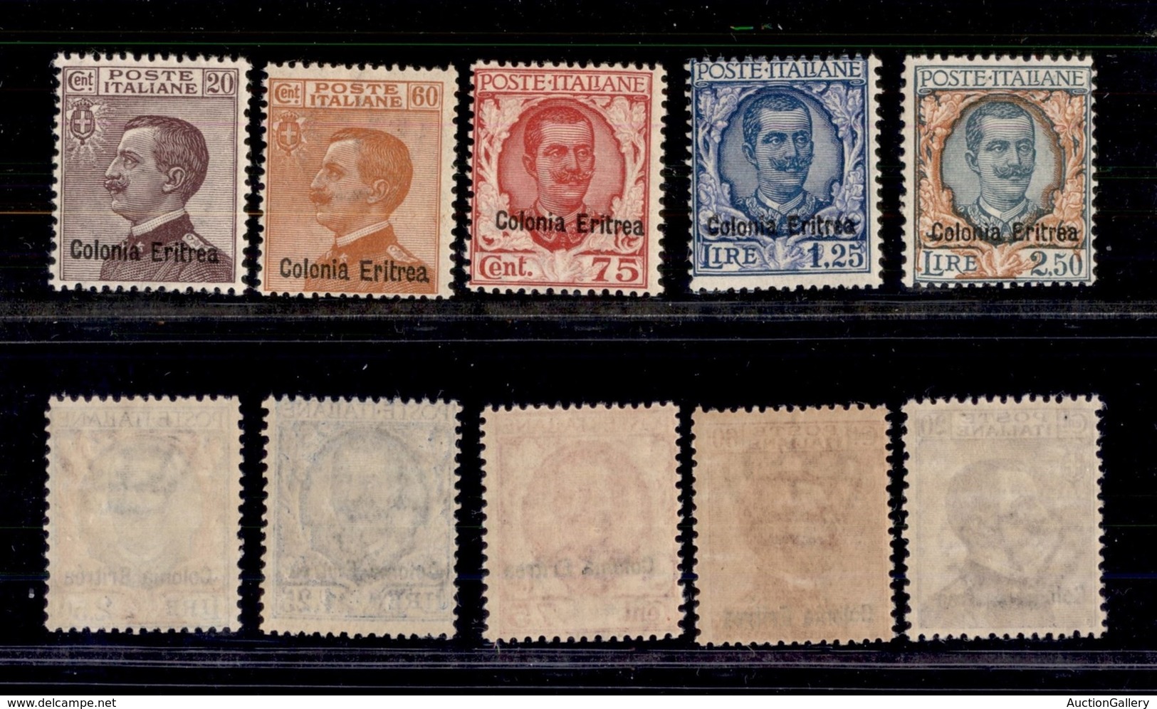 COLONIE - ERITREA - 1928/1929 - Soprastampati (123/127) - Serie Completa - Gomma Integra (2250) - Other & Unclassified