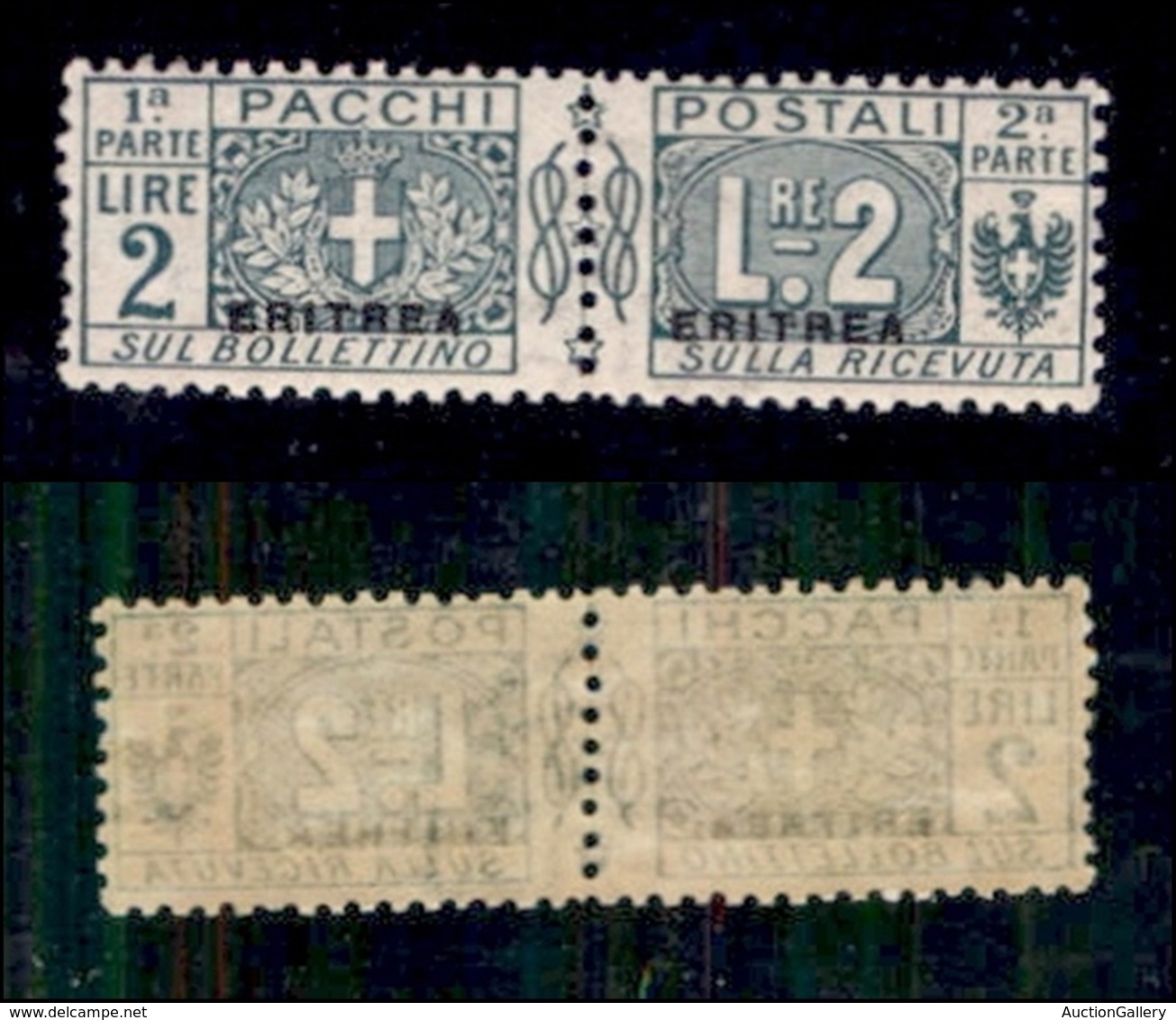 COLONIE - ERITREA - 1916 - 2 Lire (6 Pacchi Postali) - Gomma Integra - Ottimamente Centrato - Autres & Non Classés