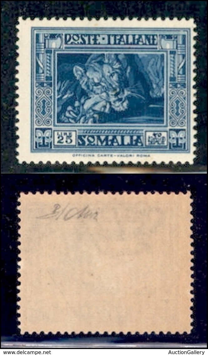 COLONIE - SOMALIA - 1938 - 25 Lire Pittorica (230) Dent. 14 - Gomma Integra - Cert Oliva (4000) - Autres & Non Classés