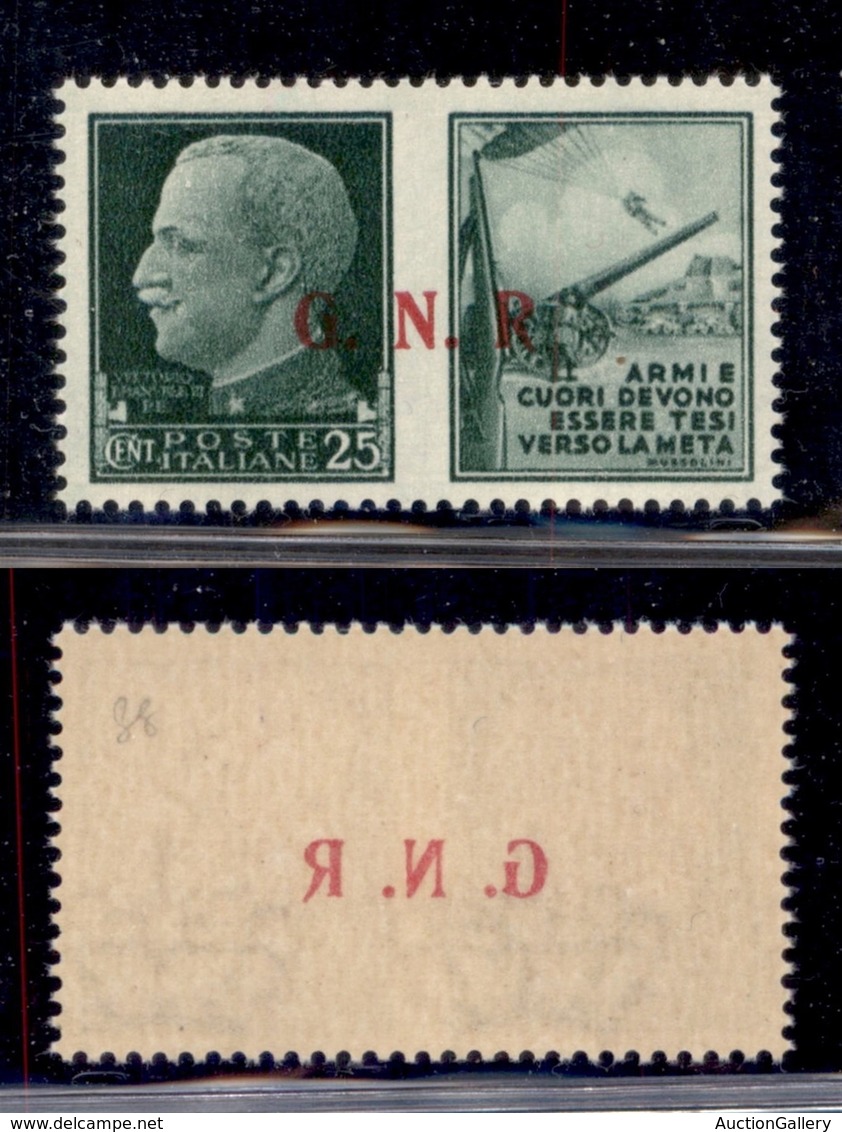 RSI - G.N.R. BRESCIA - 1943 - 25 Cent Esercito (14/IIf - Pos. 88) Con Decalco + Punto Rotto Dopo R (minima Traccia Al Re - Other & Unclassified