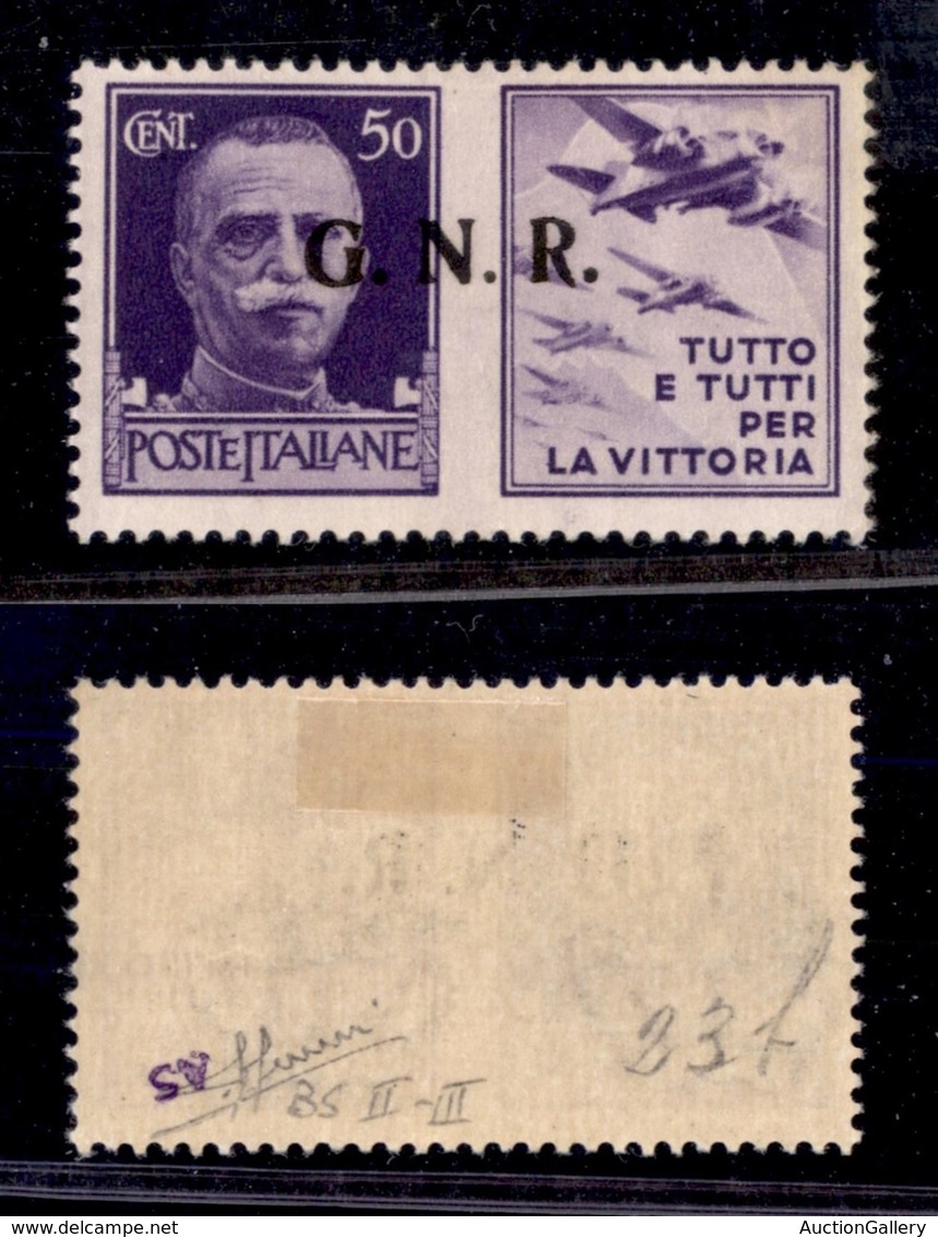 RSI - G.N.R. BRESCIA - 1943 - R Terzo - 50 Cent Aviazione (23/Ia) - Gomma Originale - Sorani - Other & Unclassified