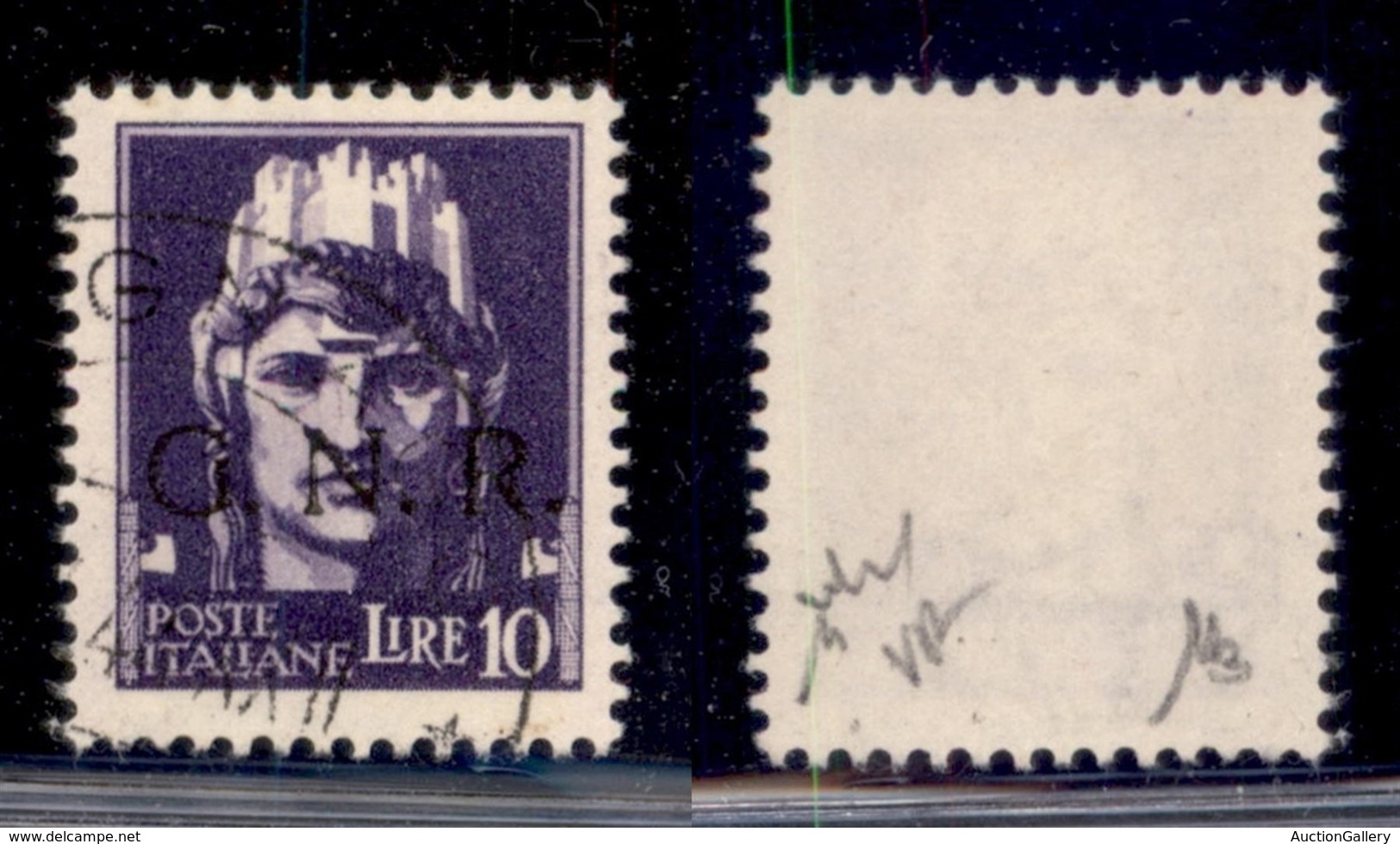 RSI - G.N.R. VERONA - 1944 - 10 Lire (486) Usato - Chiavarello + Cert. AG (675) - Other & Unclassified