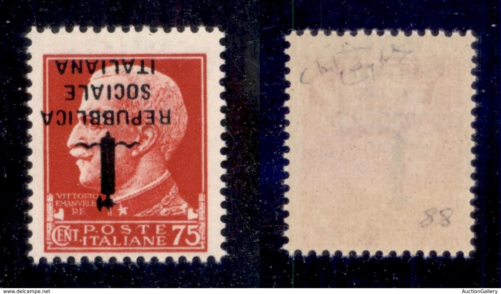 RSI - PROVVISORI - 1944 - Genova - 75 Cent (494a) Con Soprastampa Capovolta - Gomma Integra - Raybaudi - Andere & Zonder Classificatie