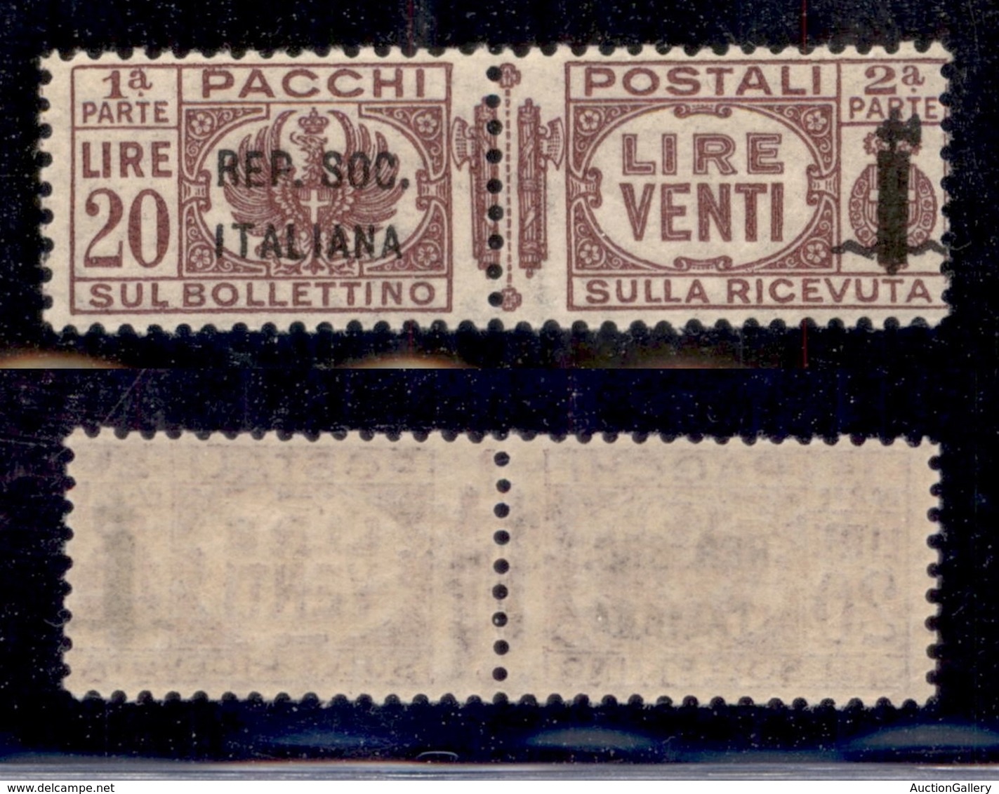RSI - PROVVISORI - 1944 - 20 Lire (47 - Pacchi Postali) - Gomma Integra (1.500) - Andere & Zonder Classificatie