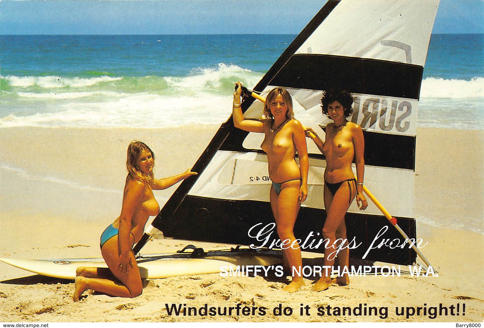 Australia Greetings From Smiffy's Northampton W.A. Pin Up  Windsurfers Do It Standing Upright!!    Barry 4608 - Autres & Non Classés