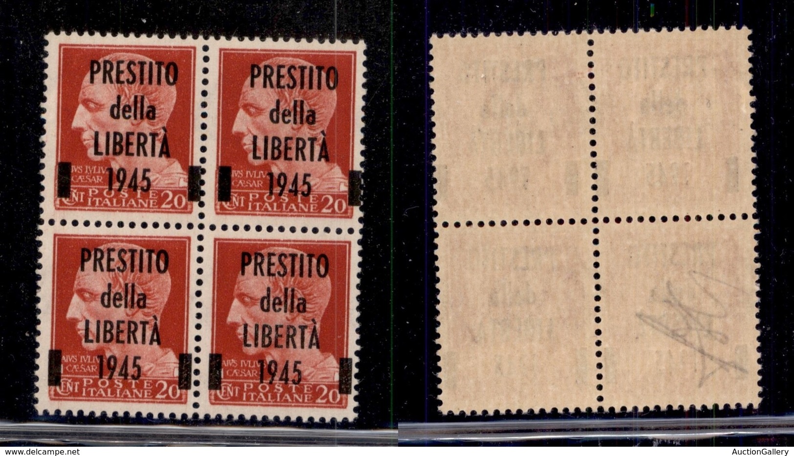 C.L.N. - LUCCA - 1945 - Prestito Della Libertà - 20 Cent Imperiale (Unificato 1) In Quartina - Gomma Integra - Sonstige & Ohne Zuordnung