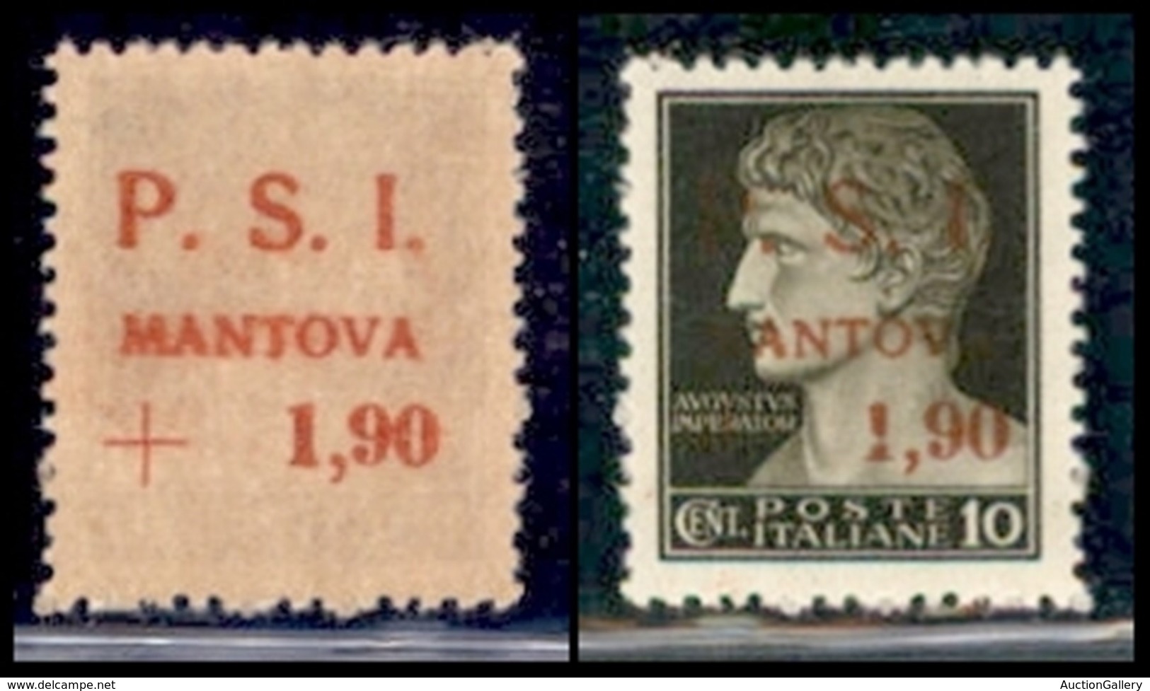 C.L.N. - MANTOVA - 1945 - 10 Cent + 1.90 Lire  (1aa) Con Soprastampa Recto Verso - Gomma Integra (900) - Sonstige & Ohne Zuordnung