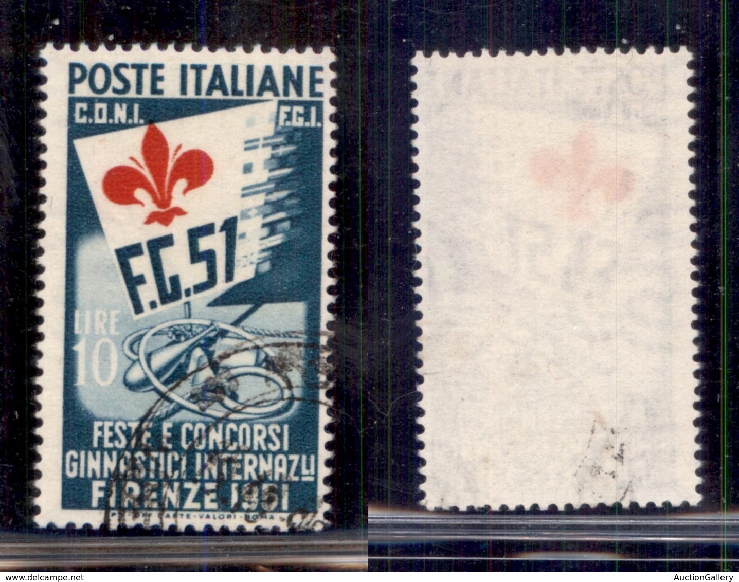 REPUBBLICA - POSTA ORDINARIA - 1951 - 10 Lire Ginnici (662c) Con Giglio Spostato A Sinistra - Usato (2750) - Sonstige & Ohne Zuordnung