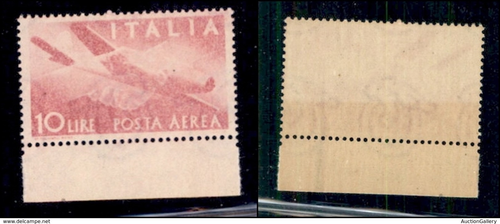 REPUBBLICA - POSTA AEREA - 1946 - 10 Lire (130aa - Aerea) - Stampa Molto Evanescente - Gomma Integra (500+) - Other & Unclassified