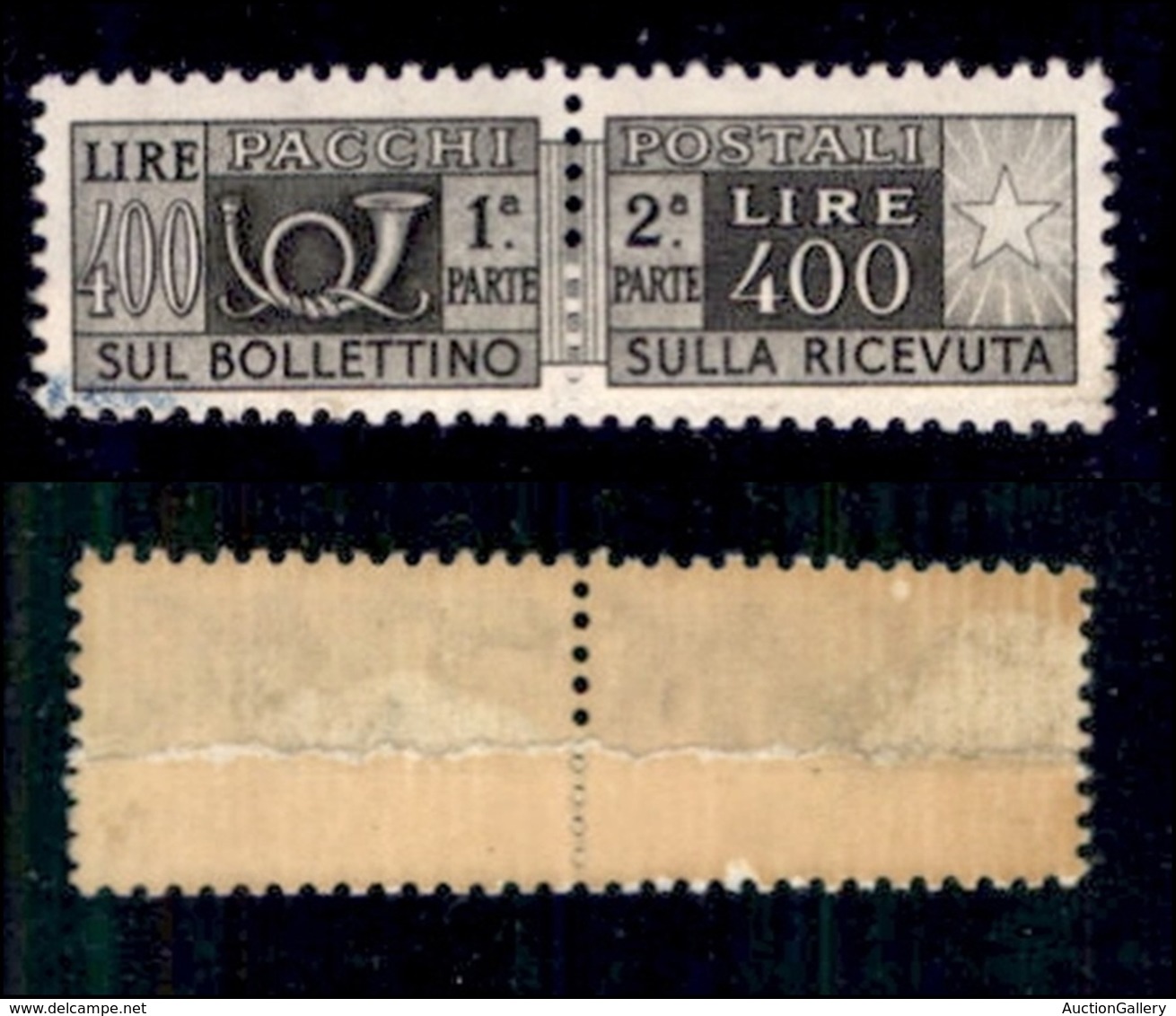 REPUBBLICA - PACCHI POSTALI - 1957 - Pacchi Postali - 400 Lire (97/IIm) Su Carta Ricongiunta - Gomma Integra (750) - Sonstige & Ohne Zuordnung