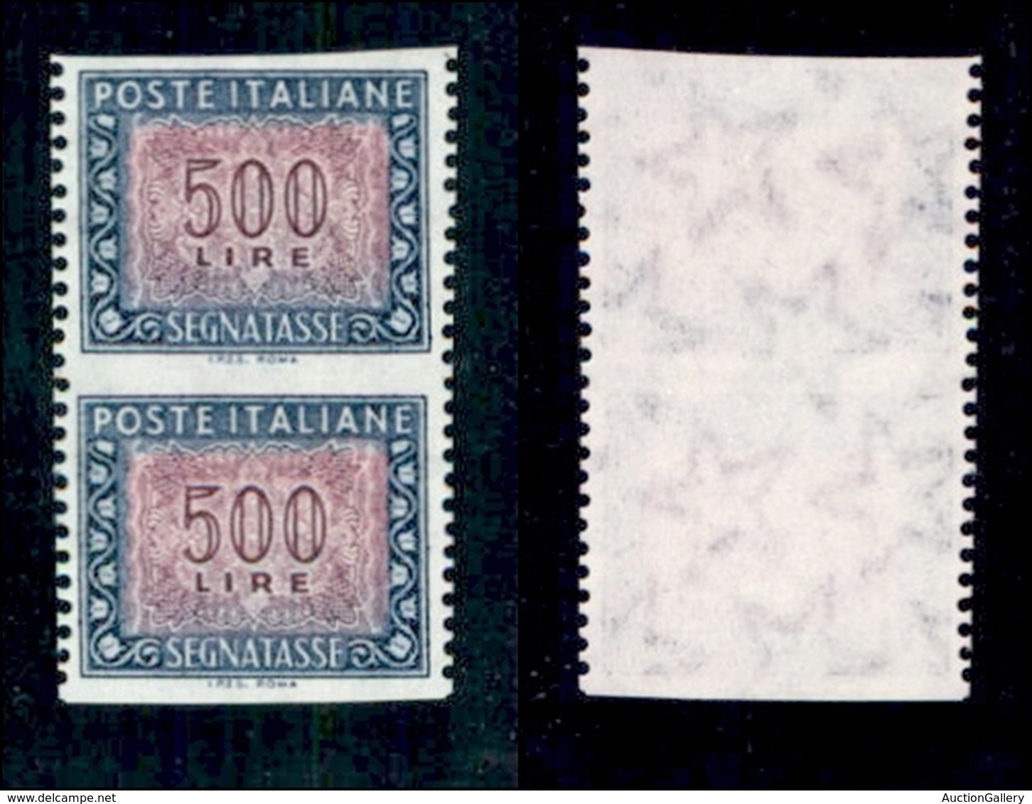 REPUBBLICA - SEGNATASSE - 1992 - 500 Lire (123d) - Coppia Verticale Non Dentellata In Orizzontale - Gomma Integra (800) - Autres & Non Classés