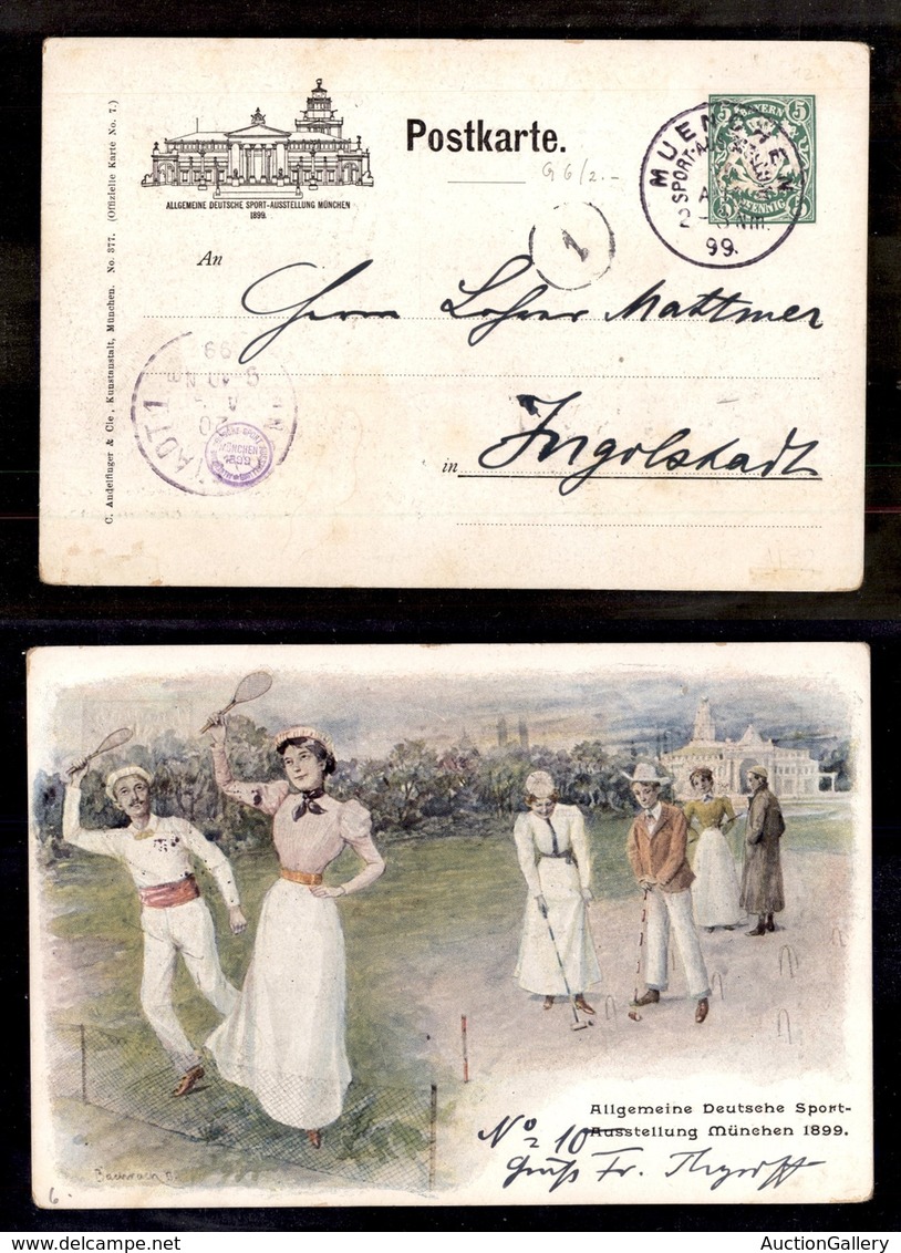 EUROPA - GERMANIA - 1899 - Cartolina Postale 5 Pfenning Illustrata Da Monaco A Inglostadt - Other & Unclassified