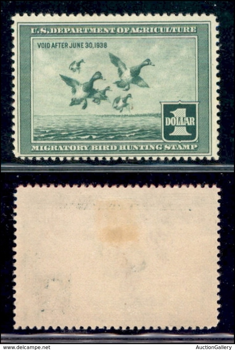 OLTREMARE - STATI UNITI D'AMERICA - Dipartimento Agricoltura - 1937 - 1 Dollaro (Scott RW4) - Gomma Originale - Other & Unclassified