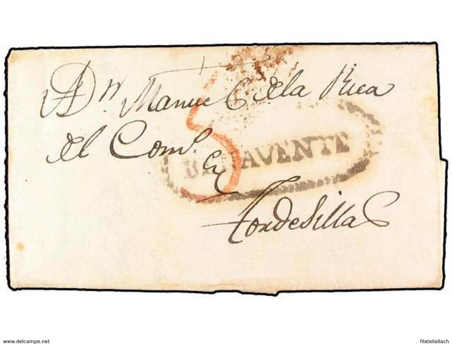 SPAIN: PREPHILATELIC MARKS  DP14 CASTILLA LA VIEJA - ...-1850 Préphilatélie