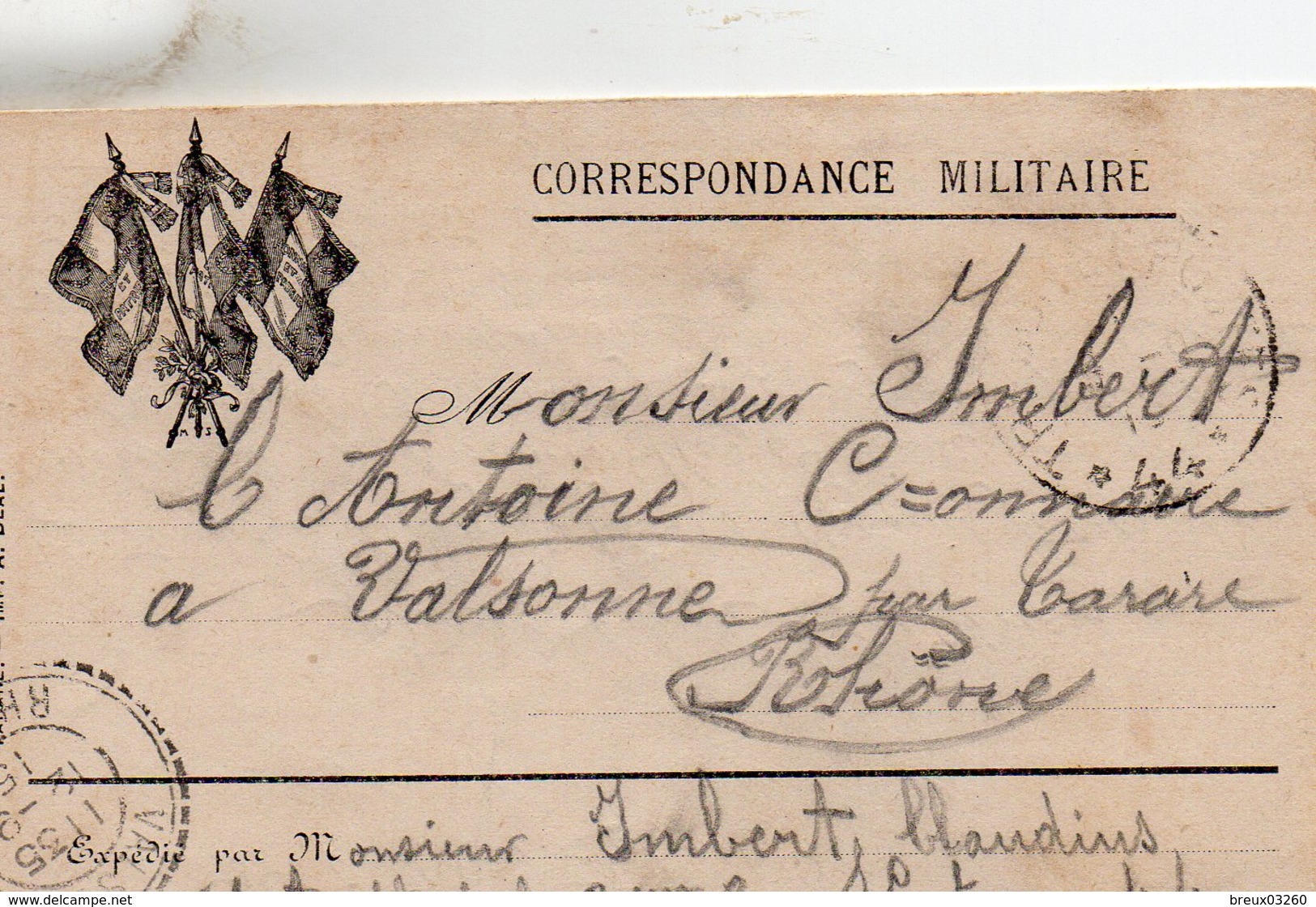 L - Correspondance Militaire -  3 Drapeaux - - Guerre De 1914-18